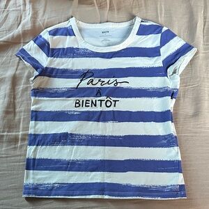Anthropologie Blue and White Striped womensShirt NWOT